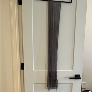 Free People Gray Sheer Beaded Scarf